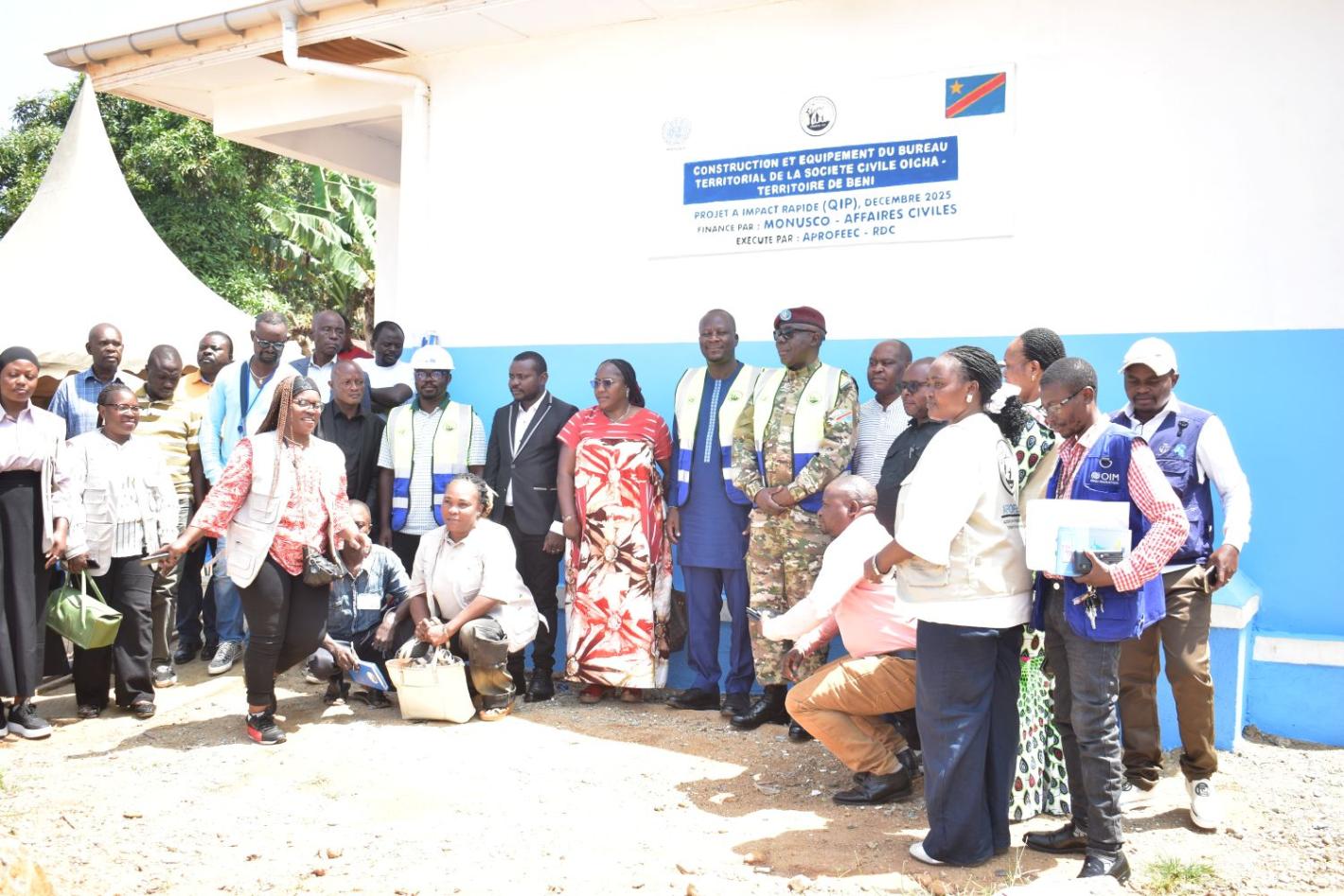The building includes an office for the president, an office for the rapporteur, a reception area for the secretariat, an archive space, and a large meeting room. Photo MONUSCO ©Martial Mukeba wa Mukeba
